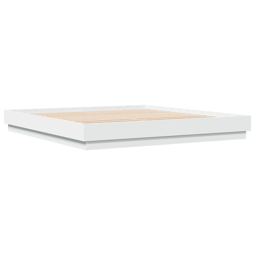 Estrutura de Cama de casal simple com luzes LED 180x200 cm branco
