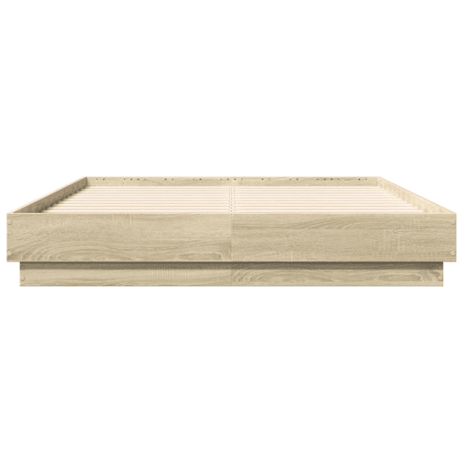 Estrutura de Cama de casal moderno com luzes LED 120x190 cm carvalho sonoma