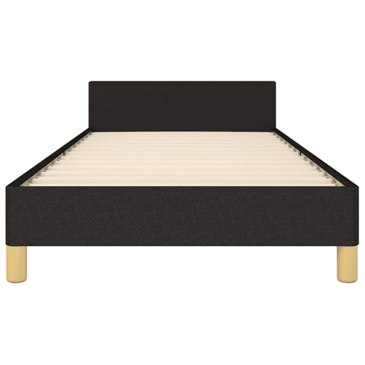 Estrutura de cama de solteiro para adultos c cabeceira tecido 90x200 cm preto