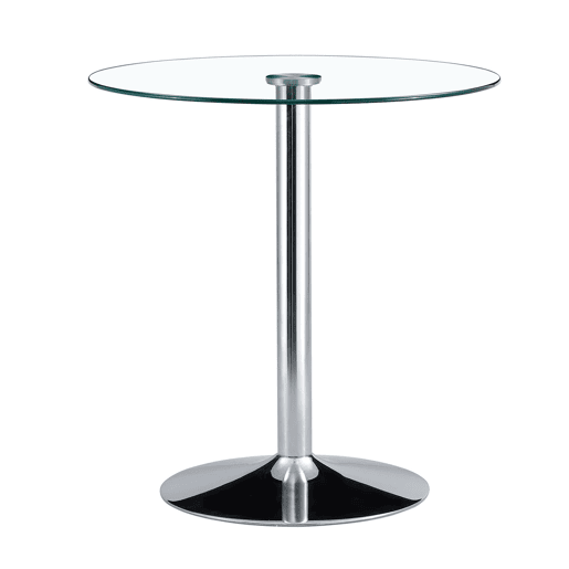 Conjunto Bar - Mesa de vidro de 89 cm + 2 bancos com pernas douradas - ajustável e giratório - Transparente