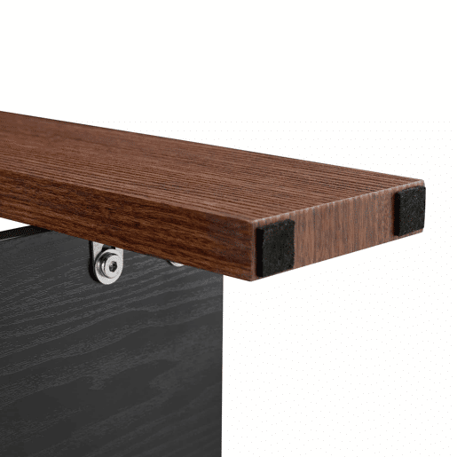 Mesa de centro 65 x 41 x 45,5 cm u2013 com espaço de arrumação, tampo em vidro temperado e pés em madeira de nogueira u2013 cor nogueira