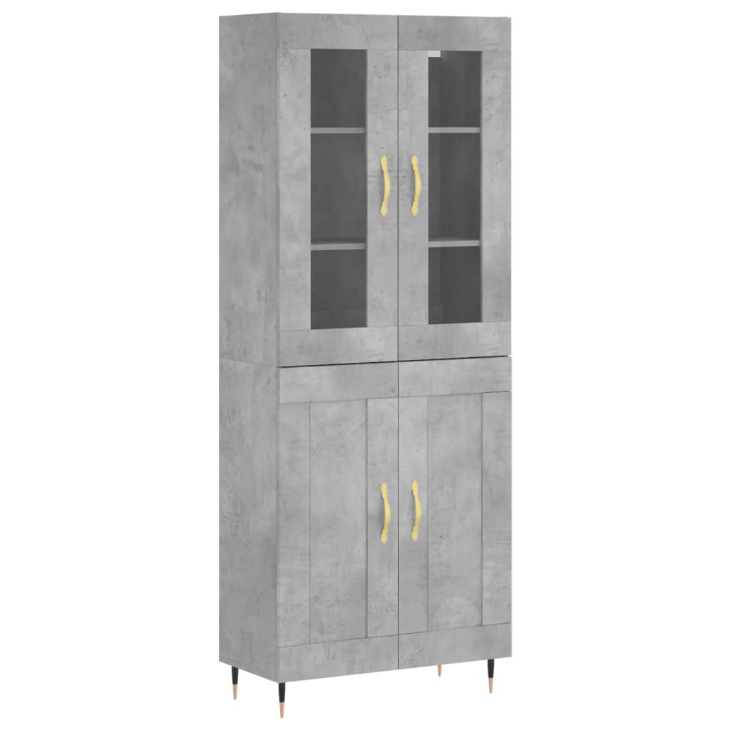 Aparador alto - Mueble de almacenamiento 2 pcs 69 Gris