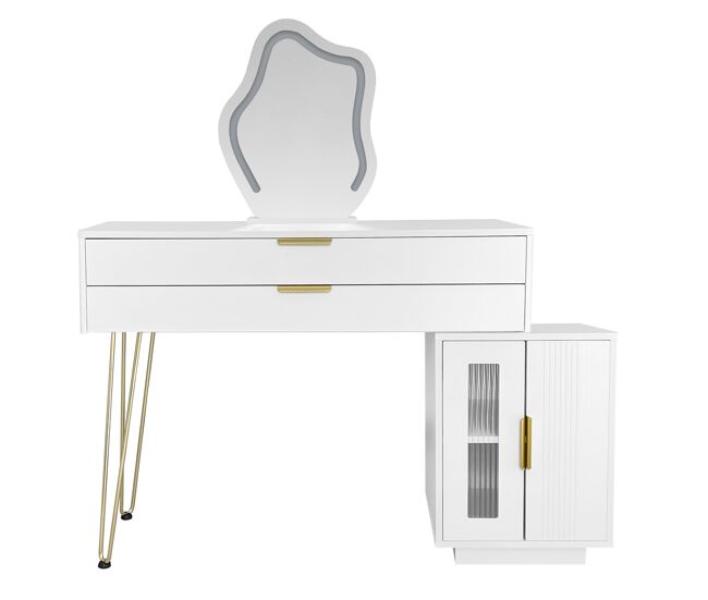Tocador led 100x40x78 cm - diseño extensible moderno para dormitorio - blanco