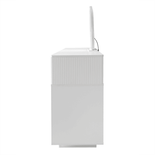 Tocador LED 100x40x78 cm - Design moderno extensível para quarto - Branco