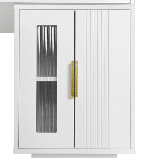 Tocador LED 100x40x78 cm - Design moderno extensível para quarto - Branco