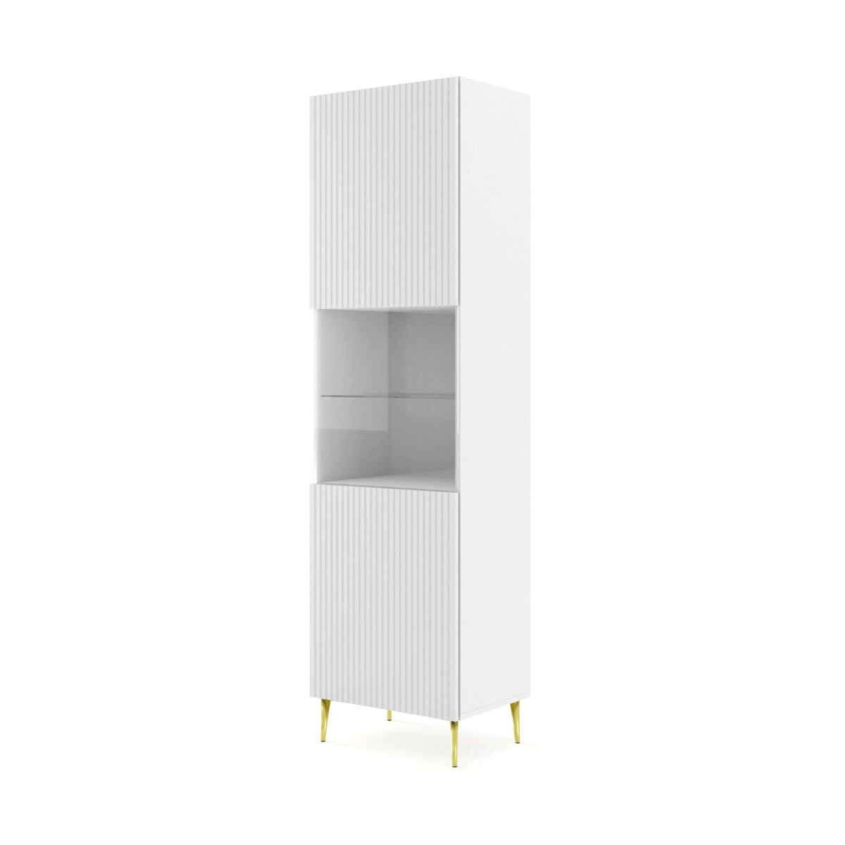 Vitrina ravenna b 60x42x215 blanco, dorado