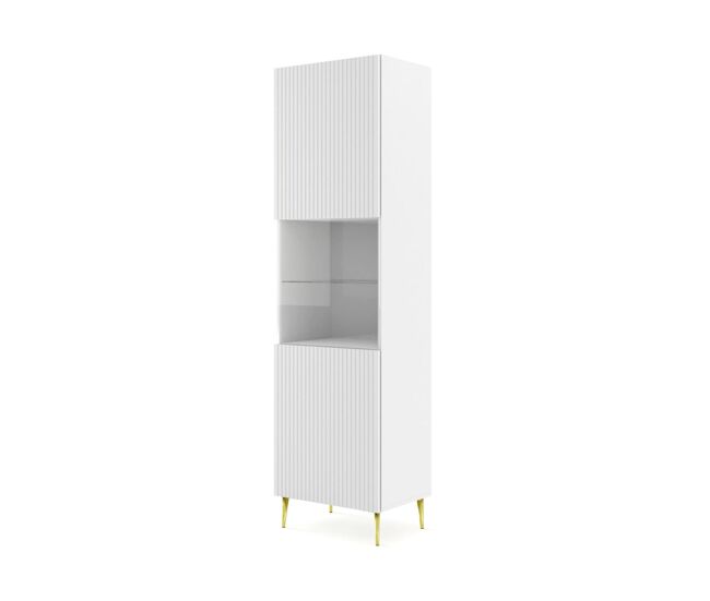Vitrina ravenna b 60x42x215 blanco, dorado