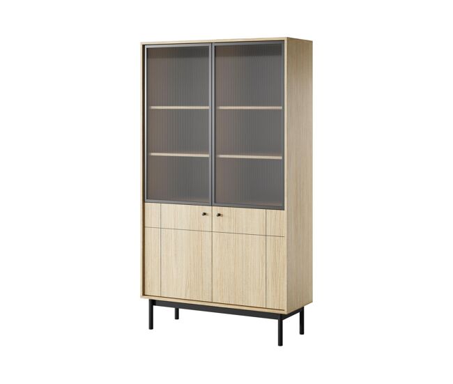 Vitrina japandi 104x39x185 beige