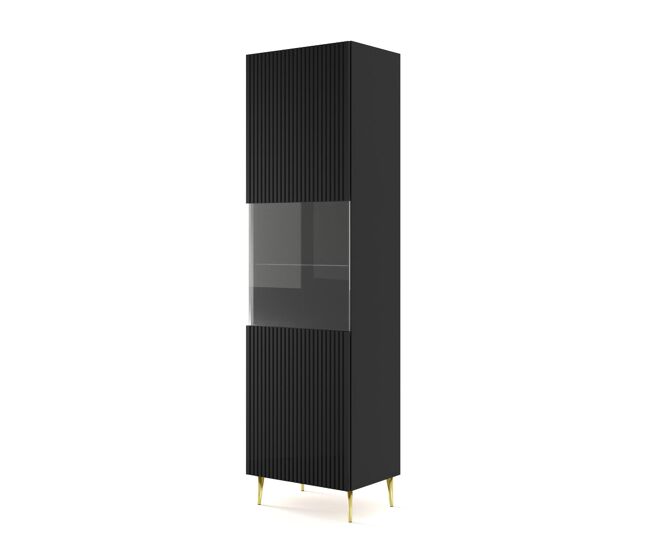 Vitrina ravenna b 60x42x215 negro, dorado