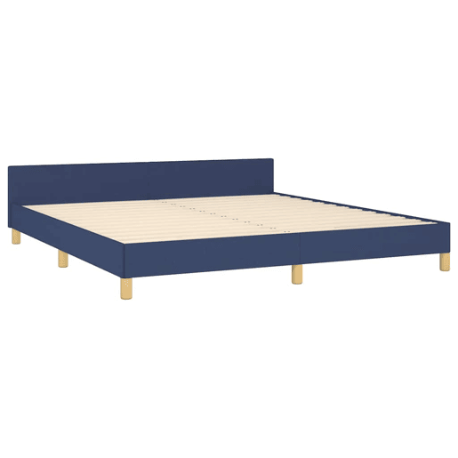Estrutura Cama de casal para adultos c cabeceira sem colchão 180x200 cm tecido azul