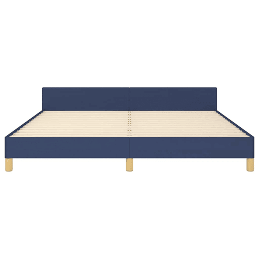 Estrutura Cama de casal para adultos c cabeceira sem colchão 180x200 cm tecido azul