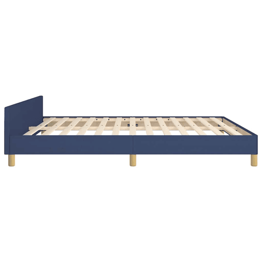 Estrutura Cama de casal para adultos c cabeceira sem colchão 180x200 cm tecido azul
