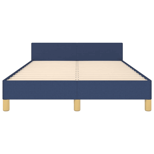 Estrutura Cama de casal para adultos c cabeceira sem colchão 120x200 cm tecido azul
