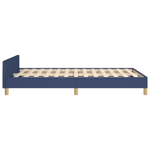 Estrutura Cama de casal para adultos c cabeceira sem colchão 120x200 cm tecido azul