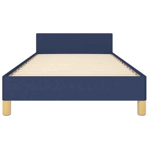Estrutura de cama de solteiro para adultos c cabeceira tecido 80x200 cm azul