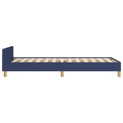 Estrutura de cama de solteiro para adultos c cabeceira tecido 80x200 cm azul