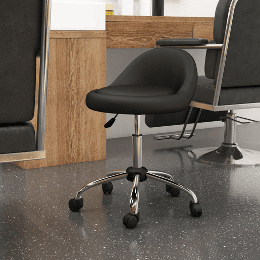 HOMCOM Banco com Rodas Banco Giratório Cosmético com Altura Ajustável Pele Sintética Assento Acolchoado e Largo para Dentista e Cabeleireiro Carga 120 kg Ø50x63-83 cm Preto