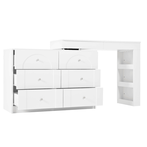 Penteadeira giratória 105×40×80 cm - com iluminação LED e mesa multifuncional - branca Penteadeira giratória 105×40×80 cm - com iluminação LED e mesa multifuncional - branca