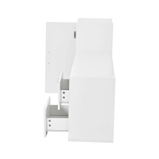 Sapateira 128x30x68 cm - 2 gavetas, 1 porta, assento almofadado e arrumação - Branco
