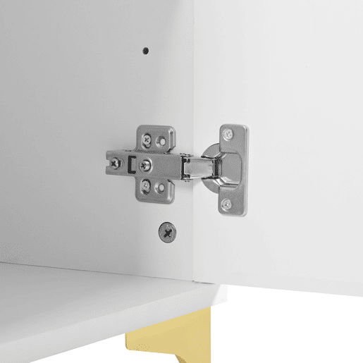 Aparador moderno 80x35x79,5 cm - com 2 portas, 2 gavetas, puxadores e pés metálicos