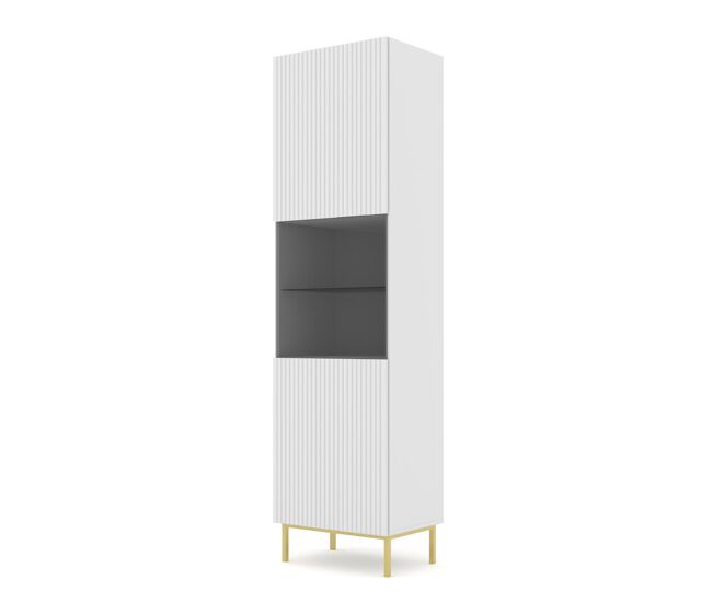 Vitrina ravenna b 60x42x217 blanco, dorado