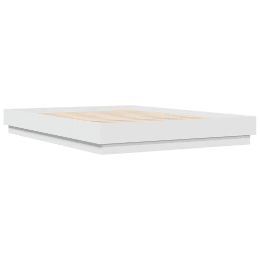 Estrutura de Cama de casal moderno com luzes LED 150x200 cm branco