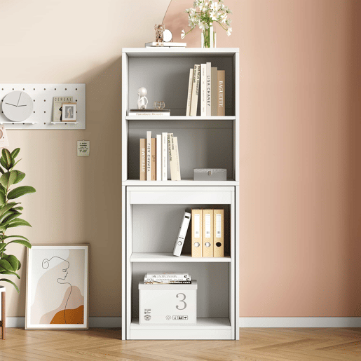 Mesa multifuncional 130 x 51 x 137 cm - secretária e armário com 4 compartimentos, grande capacidade - branco