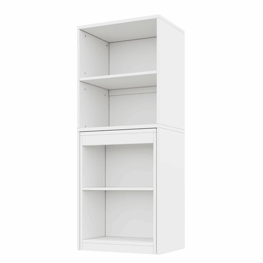 Mesa multifuncional 130 x 51 x 137 cm - secretária e armário com 4 compartimentos, grande capacidade - branco
