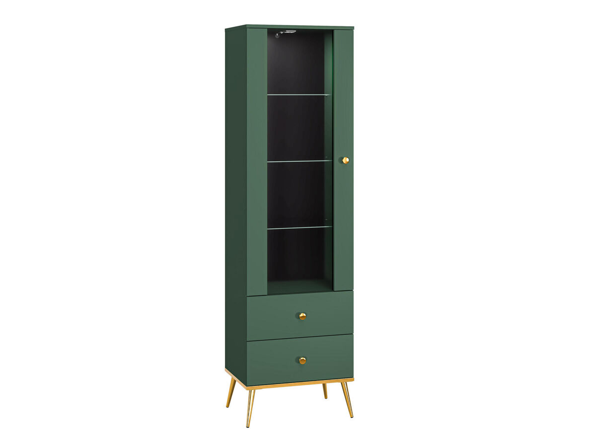 Vitrina fort 55x40x190 verde, dorado