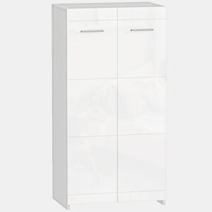 HOMCOM Armário Sapateira Moderno com Prateleiras Ajustáveis, para 10 Pares de Sapatos Sapateira para Entrada 55x36x108 cm, Branco Brilhante