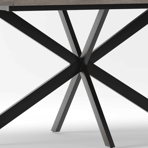 Mesa de jantar extensível 140-180 cm - estilo retro, retangular, arrumação oculta, tampo em madeira natural, placa central a condizer - Cinza