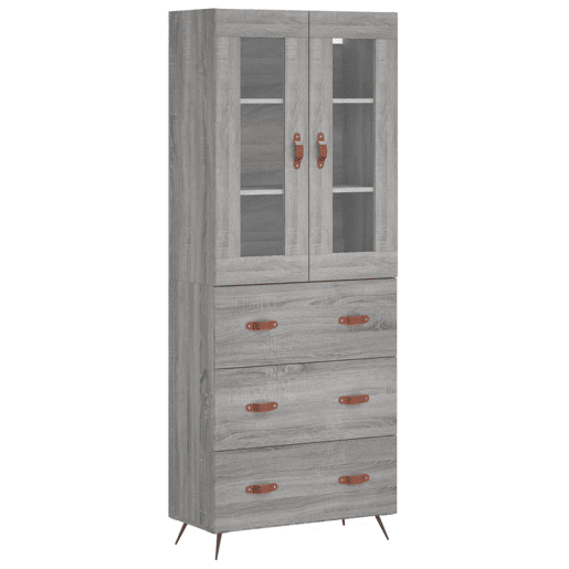 Armário alto - Bufete - Móvel de apoio 69,5x34x180 cm derivados de madeira sonoma cinza pt1111