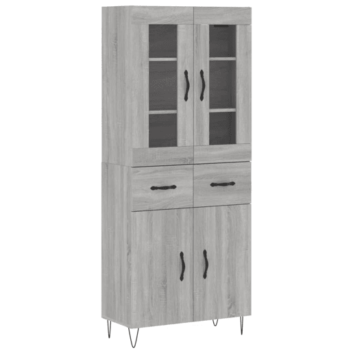 Armário alto - Bufete - Móvel de apoio 69,5x34x180 cm derivados de madeira sonoma cinza pt1123