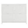 Sapateira moderna 110x90x24 cm - 4 compartimentos rebatíveis, prateleira livre, arrumação aberta - Branco