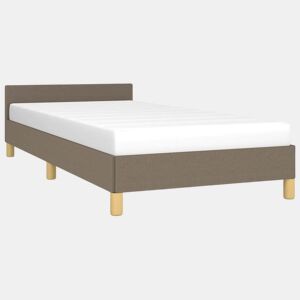 Estrutura de cama de solteiro para adultos c cabeceira tecido 80x200 cm
