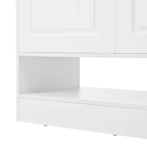 Sapateira moderna 75x36x95,5 cm - 2 portas, 1 gaveta, prateleiras ajustáveis, branca