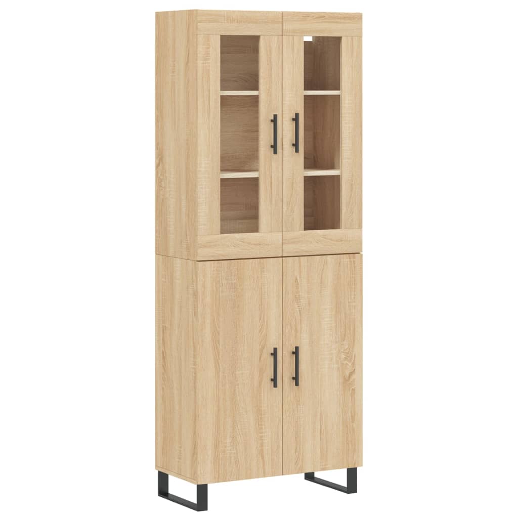 Aparador alto - Mueble de almacenamiento 2 pcs 69 Madera Clara