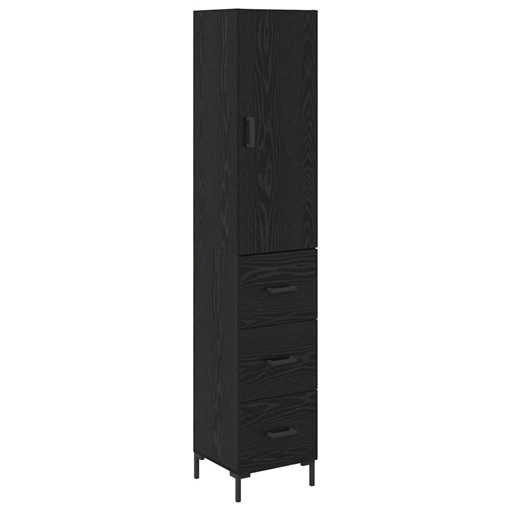 Aparador alto - Mueble de almacenamiento 34 Negro/ Madera