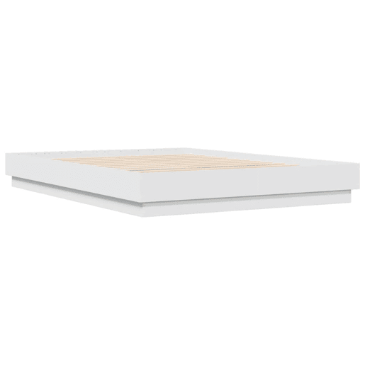 Estrutura de Cama de casal moderno com luzes LED 160x200 cm branco