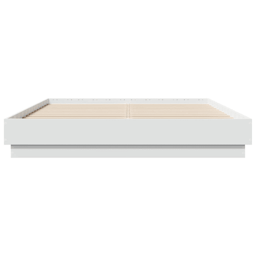 Estrutura de Cama de casal moderno com luzes LED 160x200 cm branco
