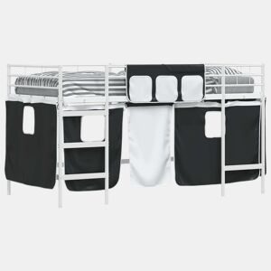 Estrutura de Cama Loft para Crianças com Cortinas 107 x 200 cm