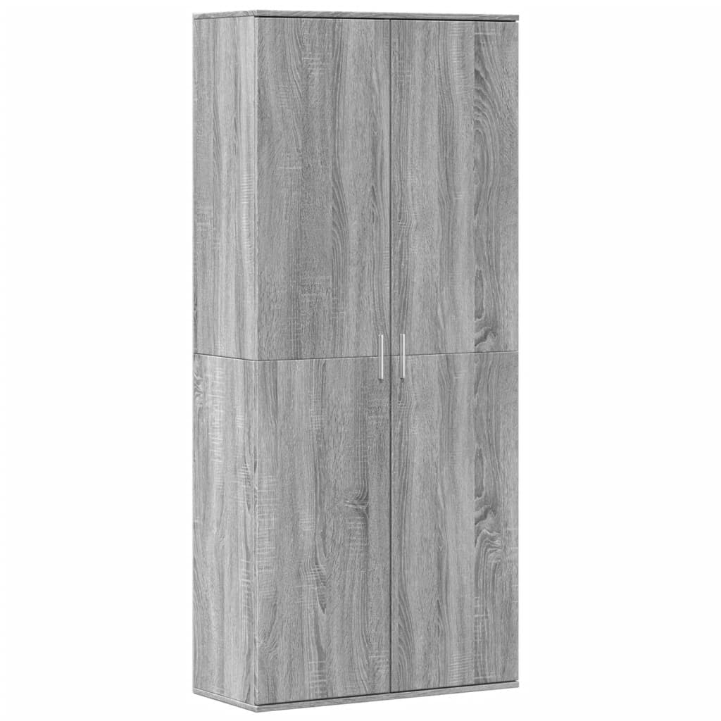 Aparador alto - Mueble de almacenamiento 80 Roble/ Gris