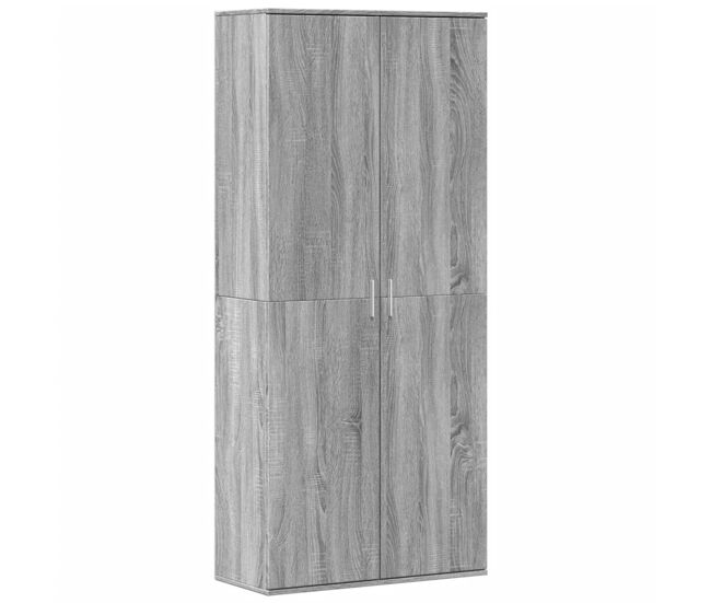 Aparador alto - mueble de almacenamiento madera de ingeniería gris sonoma 80x35x180 cm es1326