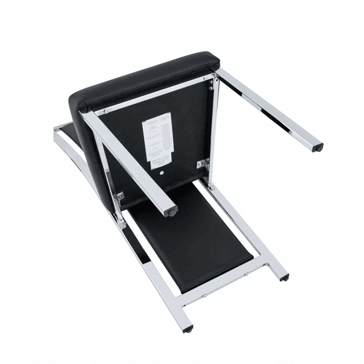Cadeiras de sala de jantar 4 unidades 109 cm - design minimalista europeu, estofadas em PU com estrutura metálica brilhante - preto e prateado