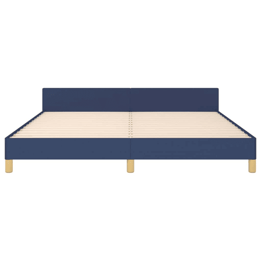 Estrutura Cama de casal para adultos c cabeceira sem colchão 160x200 cm tecido azul