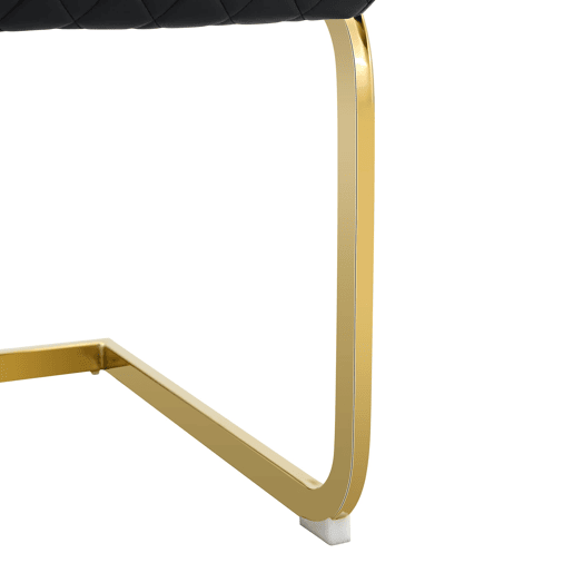 Cadeiras de sala de jantar 2 unidades - encosto alto acolchoado, estrutura metálica - preto e dourado