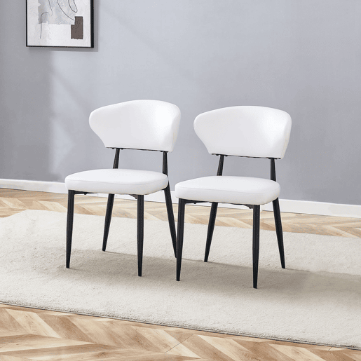 Cadeiras de sala de jantar 2 unidades - design ergonómico minimalista - preto e branco