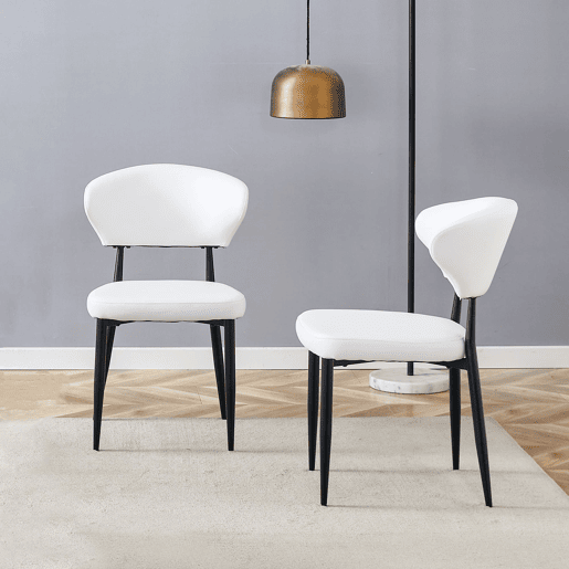 Cadeiras de sala de jantar 2 unidades - design ergonómico minimalista - preto e branco