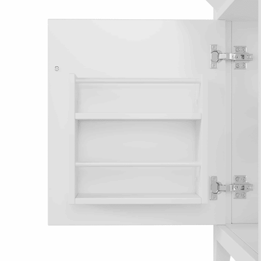Móvel de casa de banho 76 x 46 x 90 cm - 4 gavetas silenciosas, porta com prateleiras, lavatório de cerâmica integrado, puxadores pretos - Branco