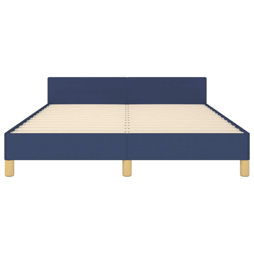 Estrutura Cama de casal para adultos c cabeceira sem colchão 140x190 cm tecido azul